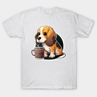 cute beagle coffee lover T-Shirt